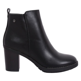 Bottines noires à talons BM-9077 Noir le noir