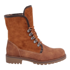 Bottines en bois avec fourrure de chameau 331H-PA Camel brun