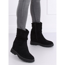 Bottes noires sur un coin caché noir 7978-KA noir le noir
