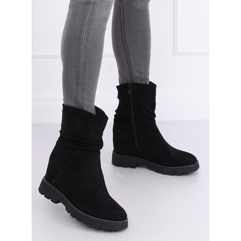 Bottes noires sur un coin caché noir 7978-KA noir le noir