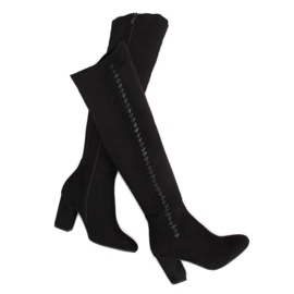 Bottines à talons noires 7539-GG Noir le noir