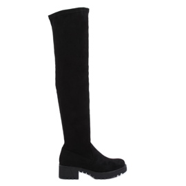 Cuissardes en daim noir 8056-GG Noir le noir