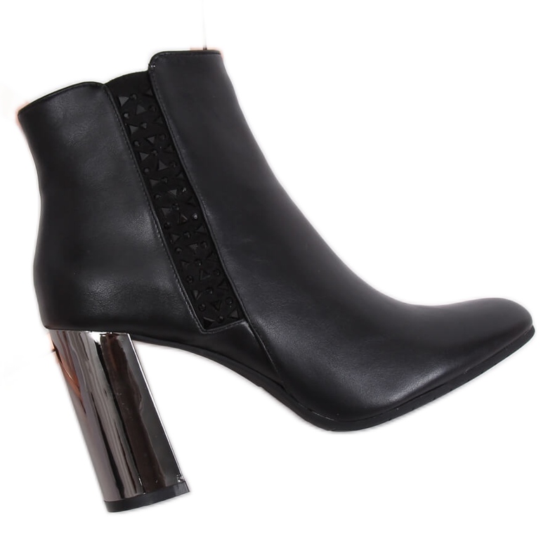 Bottines noires à talons 7673-GA Noir le noir