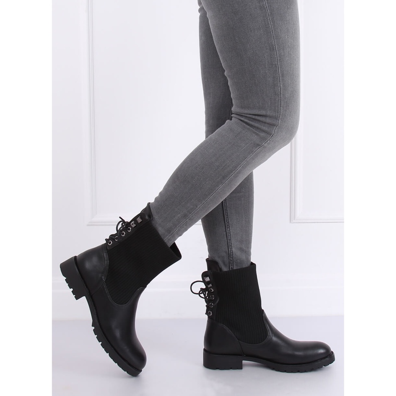 Bottines à tige chaussette noir 7969-PA Noir le noir