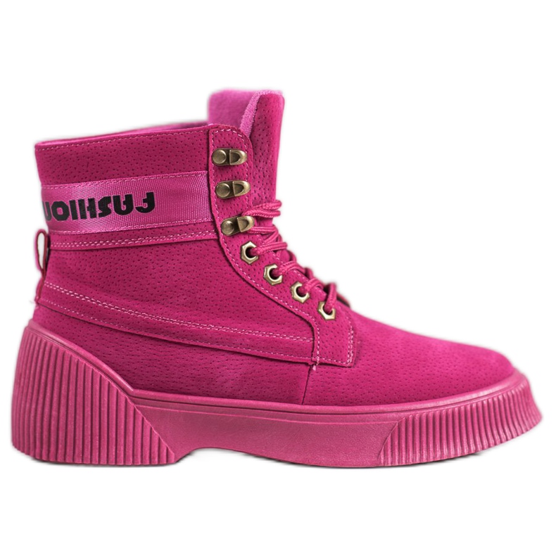 Yes Mile Bottines nouées à la mode rose