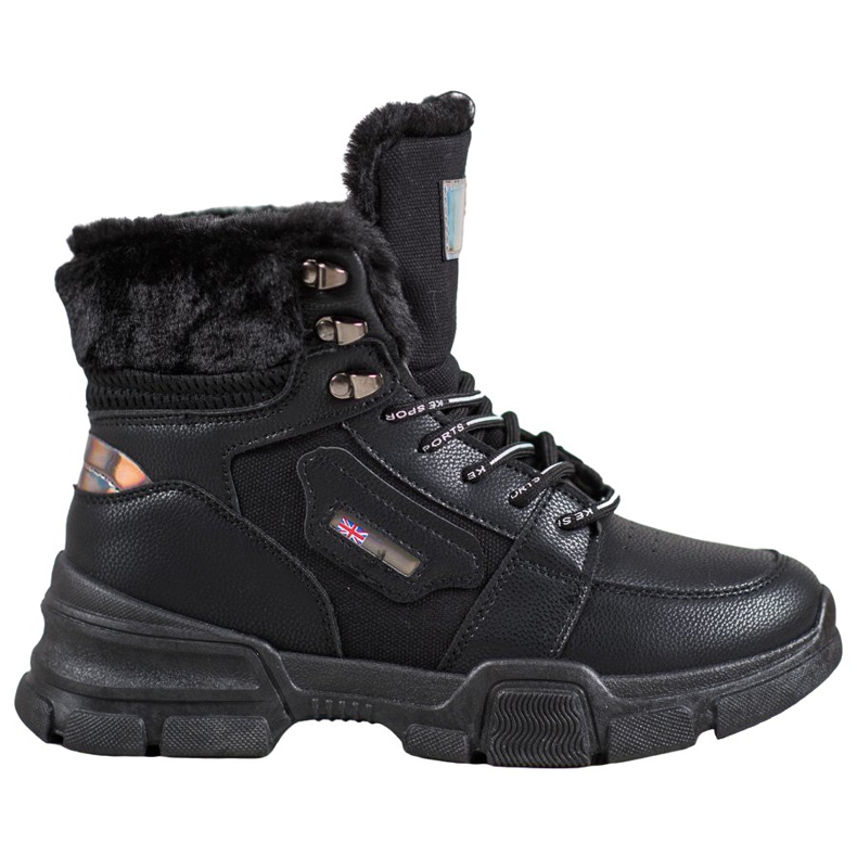 Yes Mile Baskets Avec Fourrure le noir