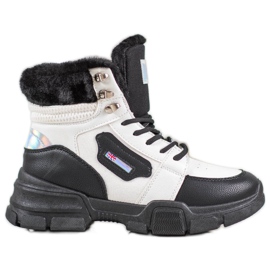 Yes Mile Baskets Avec Fourrure blanc noir