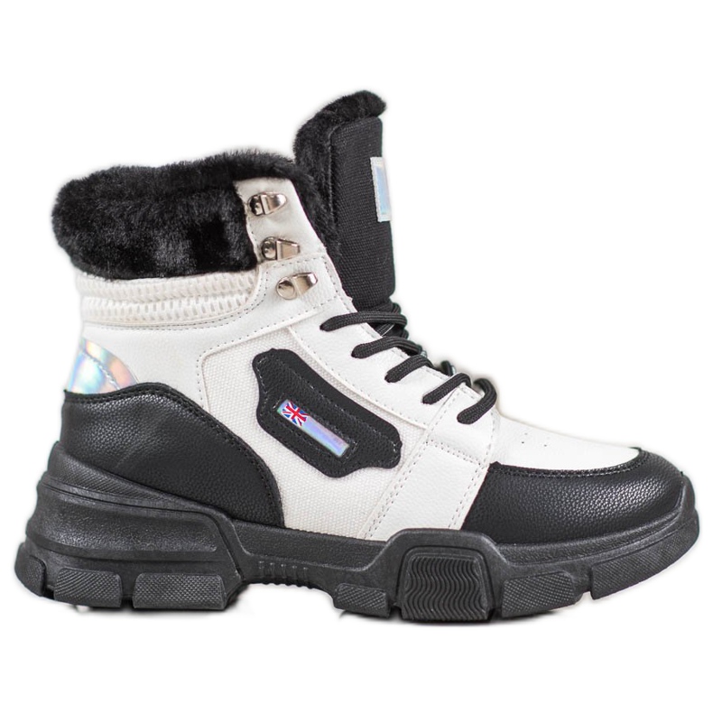 Yes Mile Baskets Avec Fourrure blanche le noir