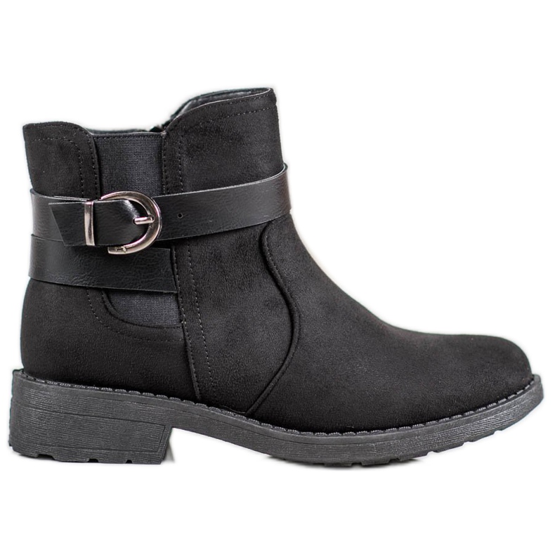 SHELOVET Travailleurs en daim avec boucle le noir
