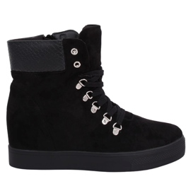 Bottines compensées noires Serpentine RQ216 noires