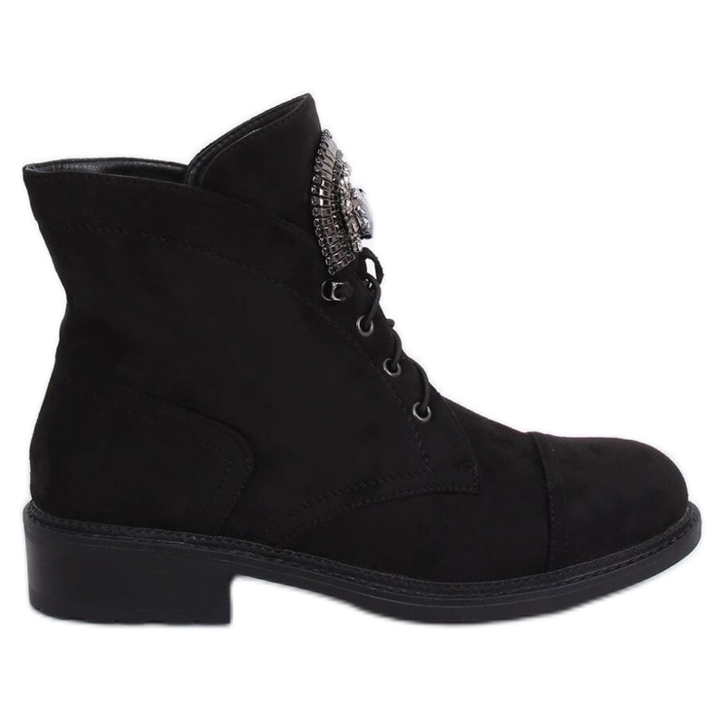 Bottines en daim noir E9315 Noir le noir