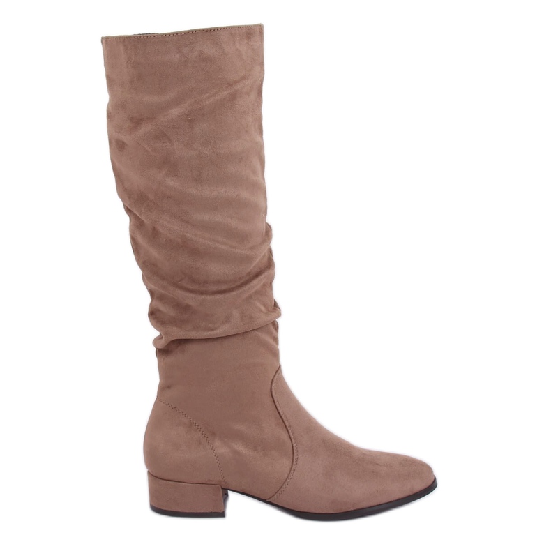 Boots femme en daim beige 3005 Khaki Ii Gatunek brun kaki