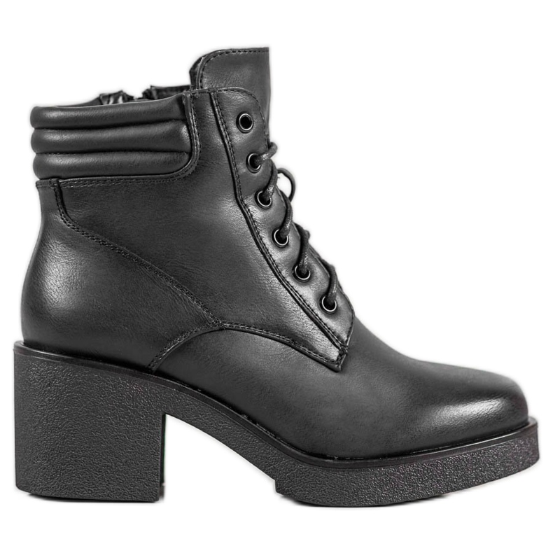 Super Mode Bottes confortables en éco-cuir le noir