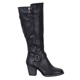 J. Star Bottes confortables avec boucle le noir