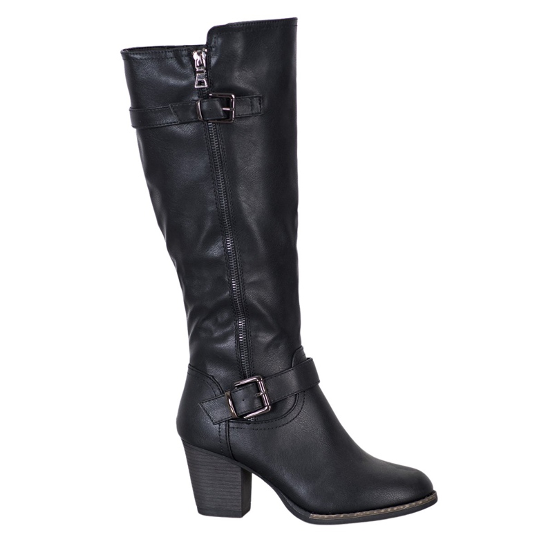 J. Star Bottes confortables avec boucle le noir