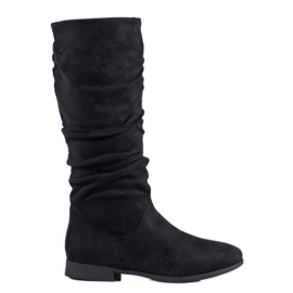 SHELOVET Bottes en daim au-dessus du genou le noir SHELOVET Bottes en daim au-dessus du genou le noir
