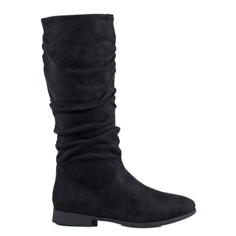 SHELOVET Bottes en daim au-dessus du genou le noir