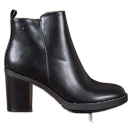 Ideal Shoes Bottes confortables à talons hauts le noir Ideal Shoes Bottes confortables à talons hauts le noir