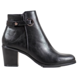 Ideal Shoes Bottes classiques en éco-cuir le noir Ideal Shoes Bottes classiques en éco-cuir le noir