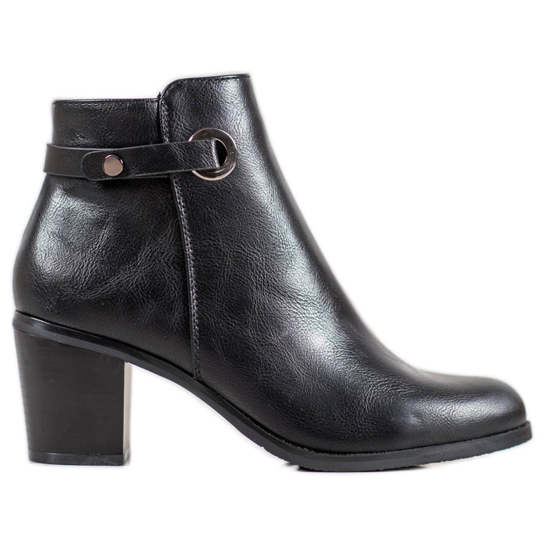 Ideal Shoes Bottes classiques en éco-cuir le noir