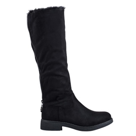 SHELOVET Bottes hautes chaudes au-dessus du genou le noir SHELOVET Bottes hautes chaudes au-dessus du genou le noir