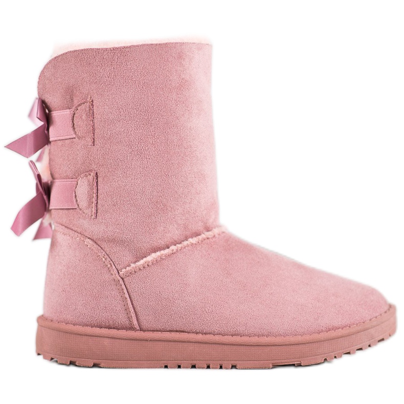 Haver Bottes de neige chaudes avec nœuds rose