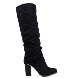 SDS Bottines élégantes à talons hauts le noir