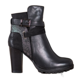 SDS Bottes à talons à la mode le noir