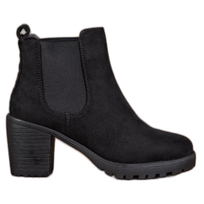 SDS Bottines Chelsea confortables sur un poteau le noir SDS Bottines Chelsea confortables sur un poteau le noir