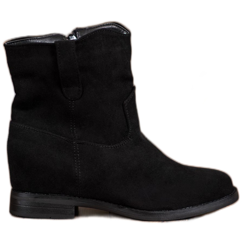 Ideal Shoes Bottes de cowboy chaudes sur un coin le noir Ideal Shoes Bottes de cowboy chaudes sur un coin le noir