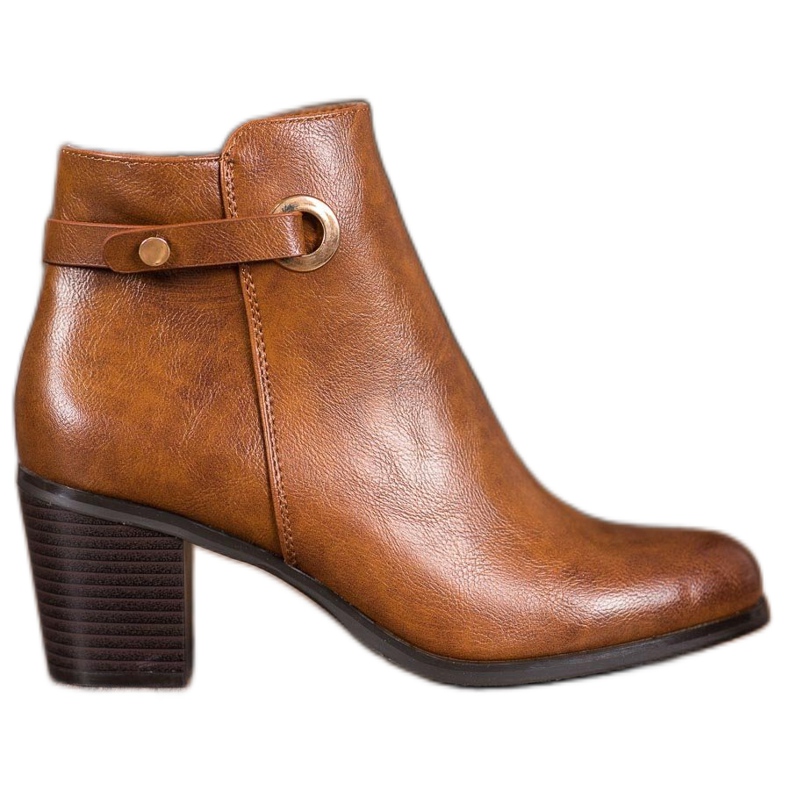 Ideal Shoes Bottes classiques en éco-cuir brun Ideal Shoes Bottes classiques en éco-cuir brun