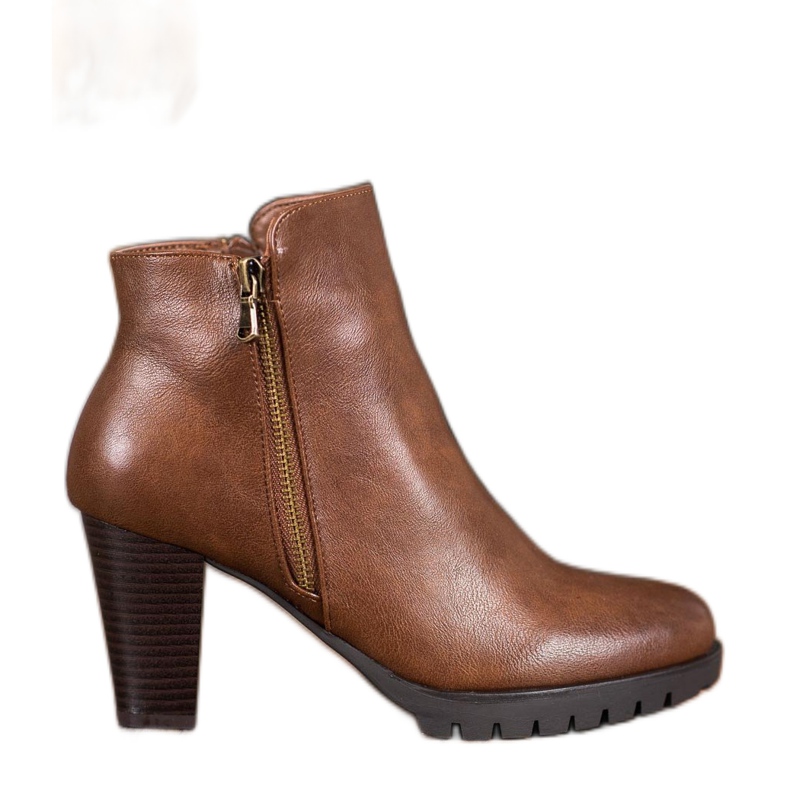 Anesia Paris Bottes élégantes en éco-cuir brun