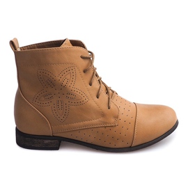 Bottines Lacées Ajourées 248 Camel brun