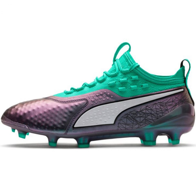 Chaussures de foot Puma One 1 Il Lth Fg Ag M 104925 01 rouge vert Chaussures de foot Puma One 1 Il Lth Fg Ag M 104925 01 rouge vert