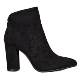 Ideal Shoes Bottes classiques sur un poteau le noir