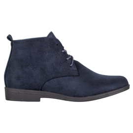Goodin Bottes en daim confortables bleu