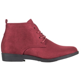Goodin Bottes en daim confortables rouge
