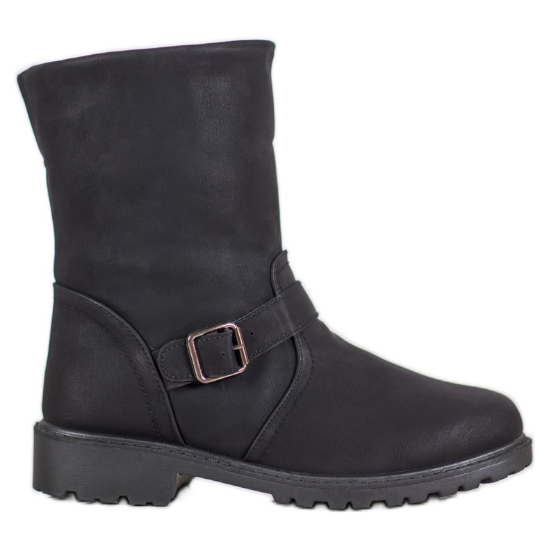 SHELOVET Bottes Avec Peau De Mouton le noir