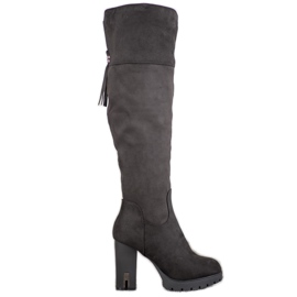 Evento Bottes à plateforme en daim noir