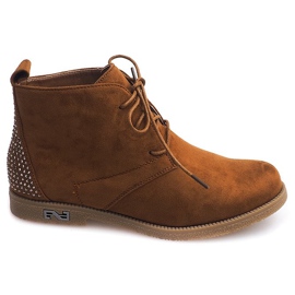 Bottines Nouées À Paillettes H543 Camel brun