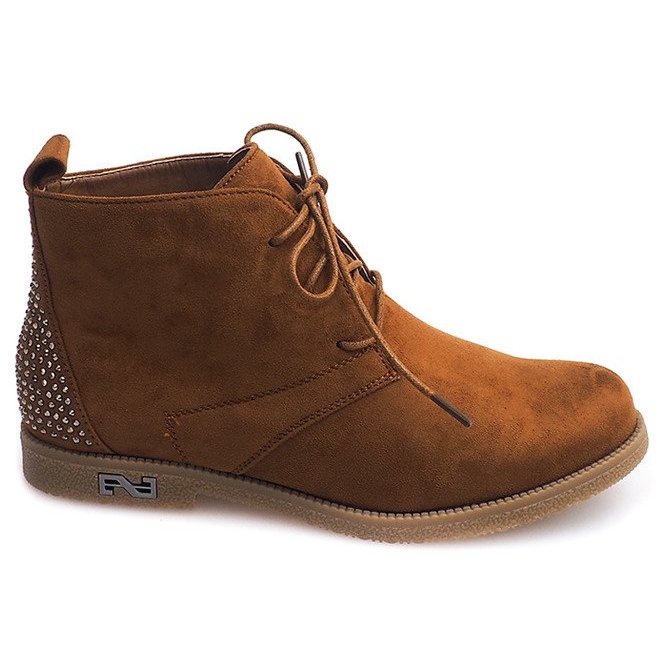Bottines Nouées À Paillettes H543 Camel brun