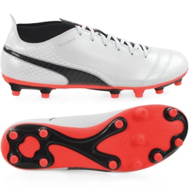 Chaussures de football Puma One 17.4 Fg M 104075 01 blanche multicolore