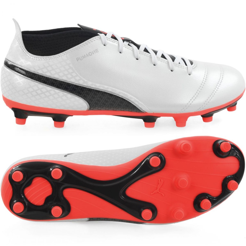 Chaussures de football Puma One 17.4 Fg M 104075 01 multicolore blanche