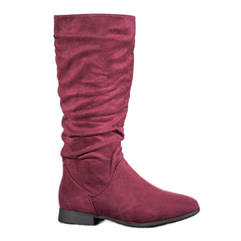 SHELOVET Bottes en daim au-dessus du genou rouge