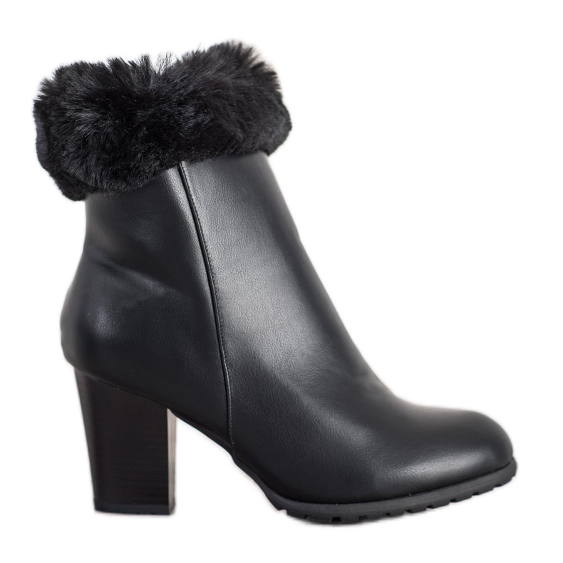 Goodin Bottes sur un poteau avec fourrure le noir