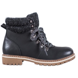 Goodin Bottes de randonnée avec laçage décoratif noir