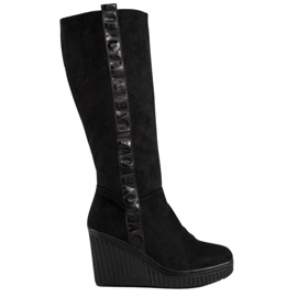 Goodin Bottes compensées Amour le noir