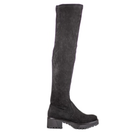 SDS Cuissardes en daim sur la plateforme noir