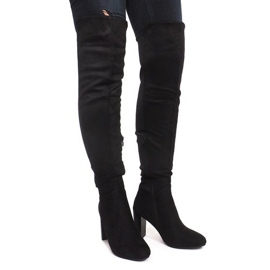 Bottes en daim sur une barre 6812-GG Noir le noir