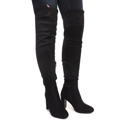 Bottes en daim sur une barre 6812-GG Noir le noir
